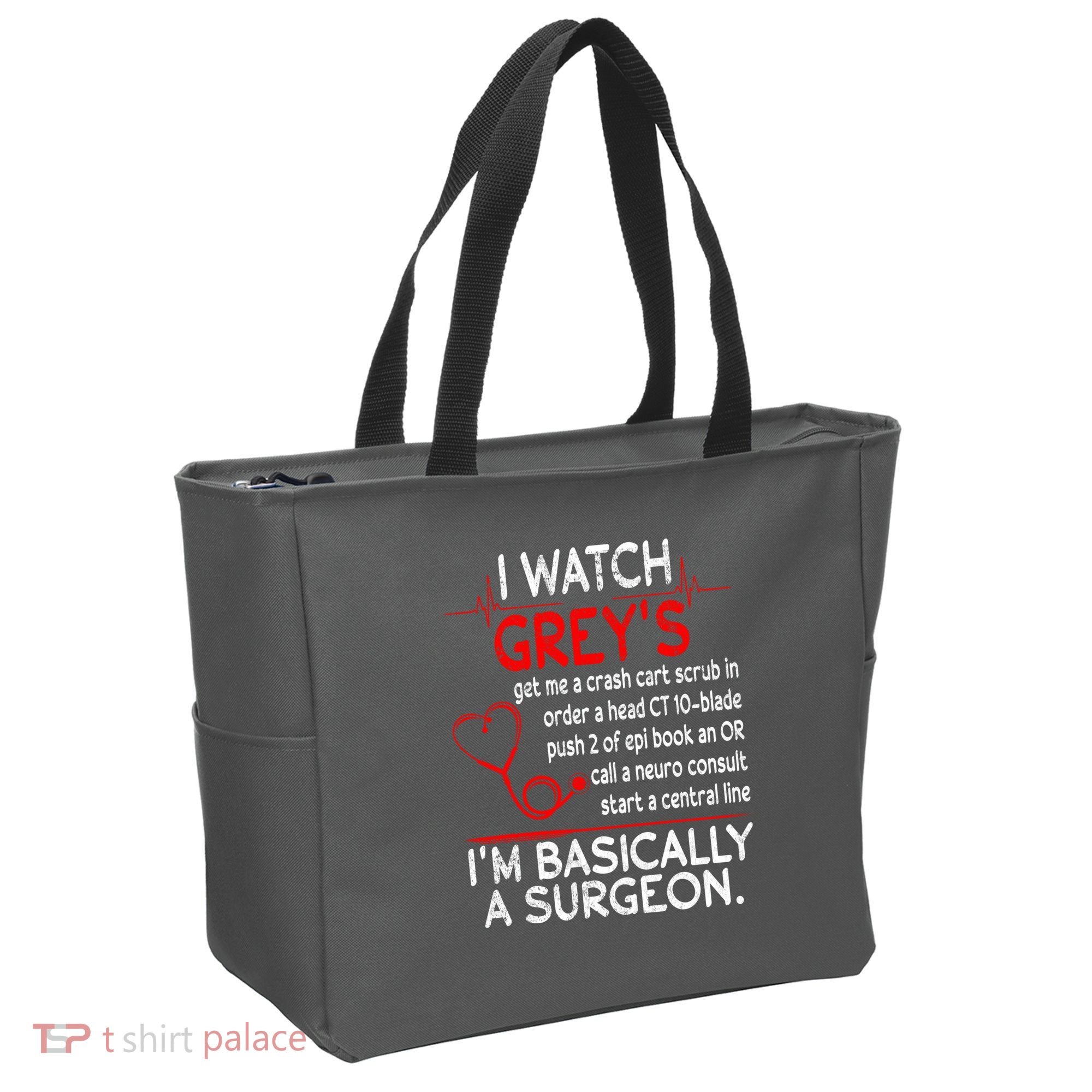 Trust Me I'm Basically A Surgeon Gift Funny Medical Tv Drama Great Gift Tote Bag