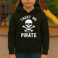 Trust Me Im A Pirate Funny Skull Crossbones Freebooter Kids Hoodie thumb 3