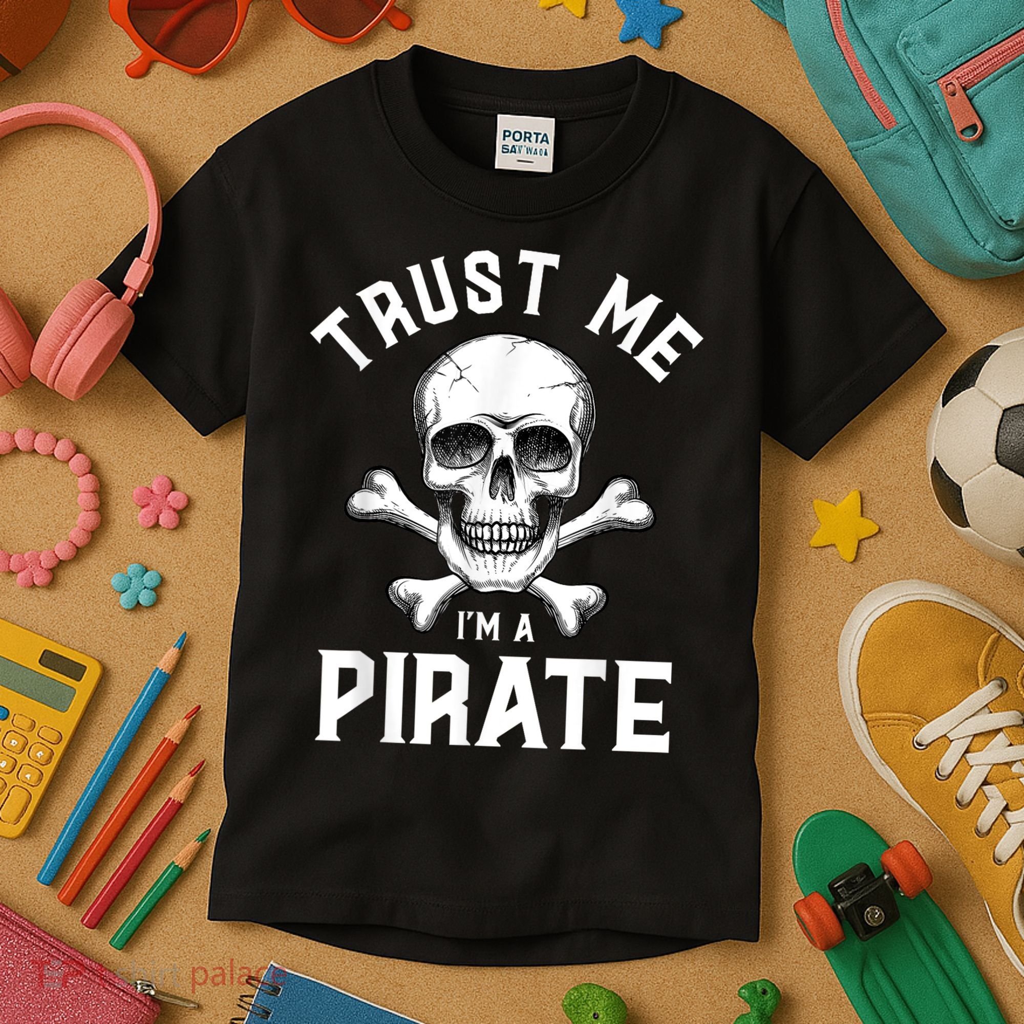 Trust Me Im A Pirate Funny Skull Crossbones Freebooter Kids T-Shirt