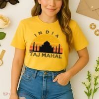 Taj Mahal India Gift Indian Travel Souvenir Comfort Colors Boxy T-Shirt thumb 2