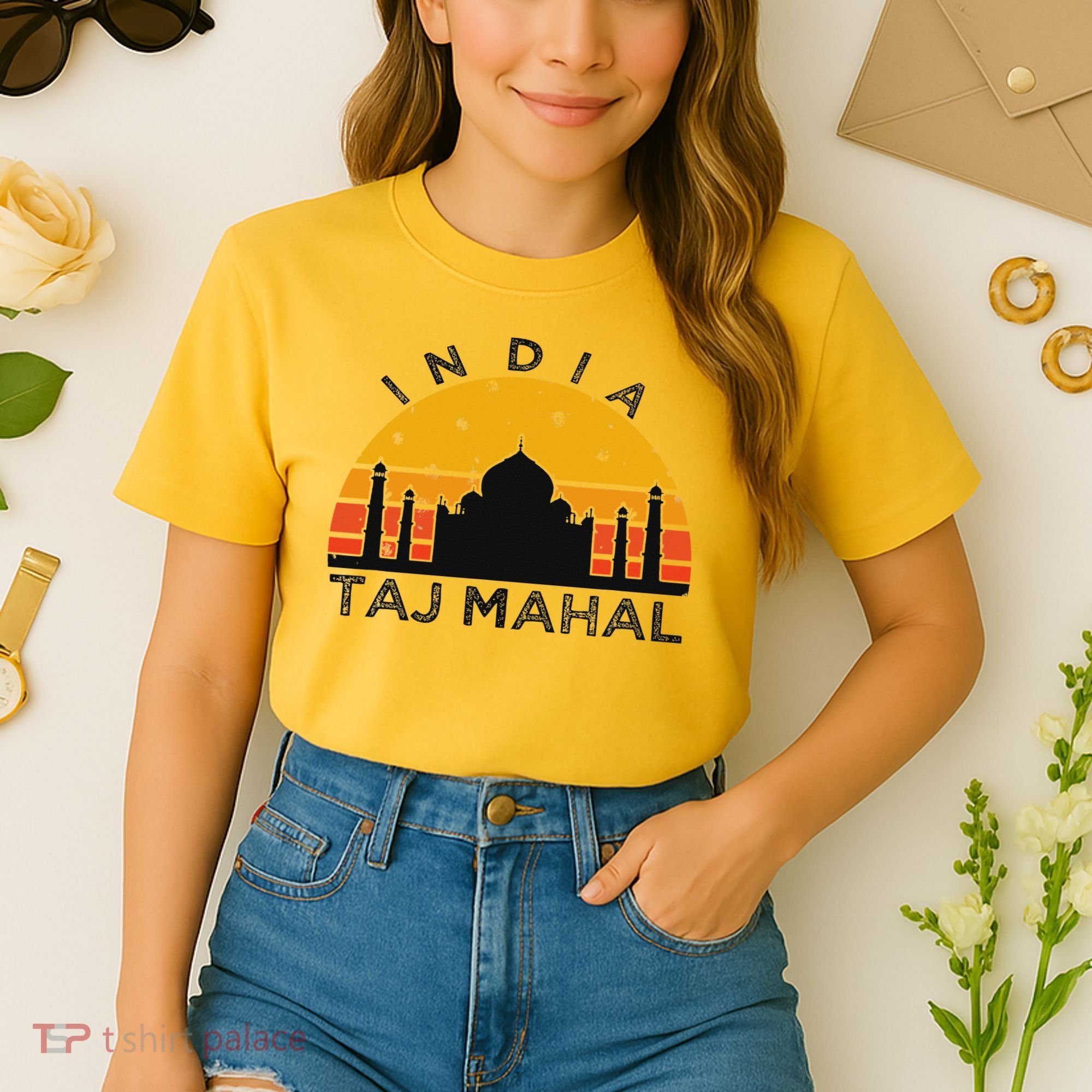 Taj Mahal India Gift Indian Travel Souvenir Comfort Colors Boxy T-Shirt