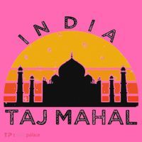 Taj Mahal India Gift Indian Travel Souvenir Stripe Pom Pom Beanie thumb 2