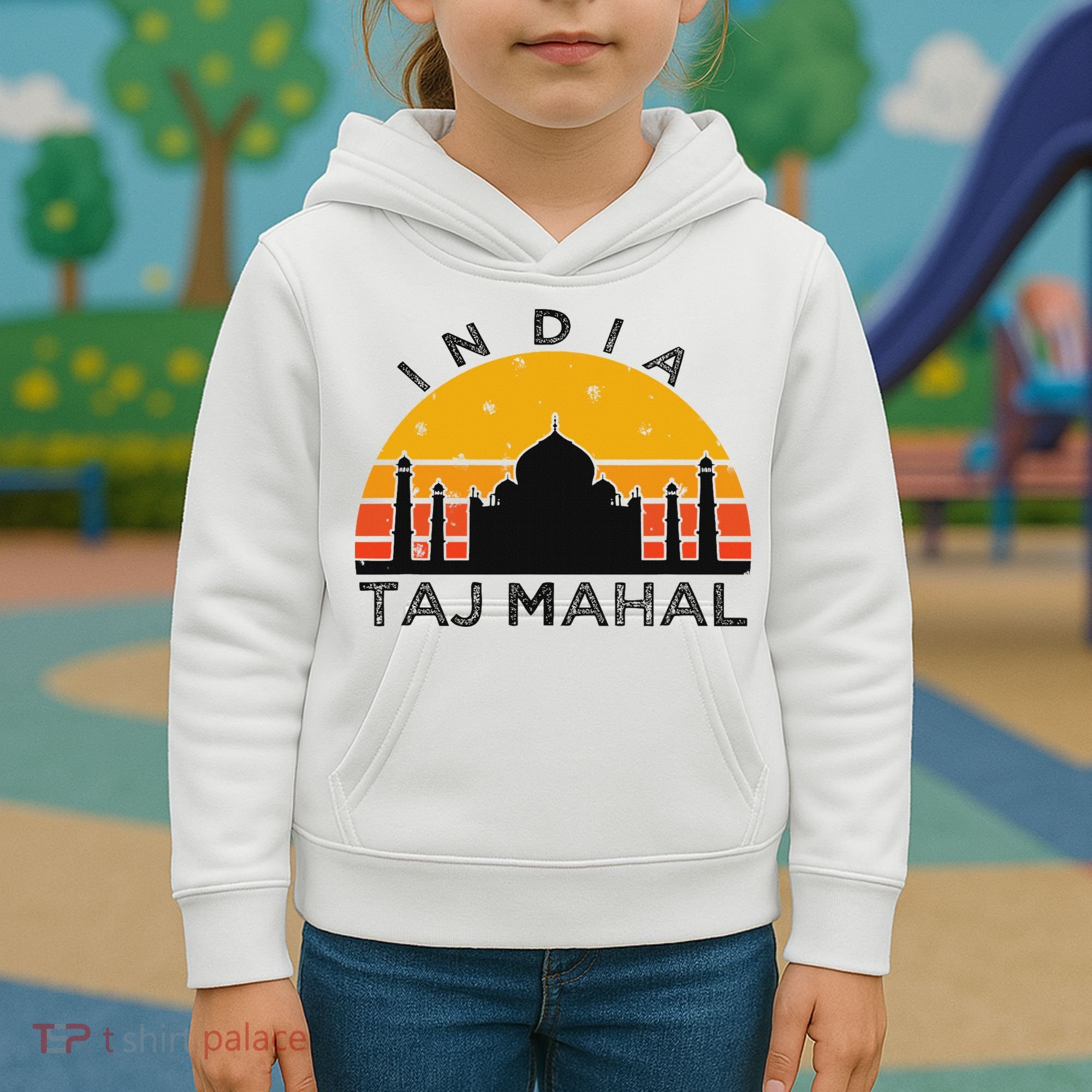 Taj Mahal India Gift Indian Travel Souvenir Kids Hoodie