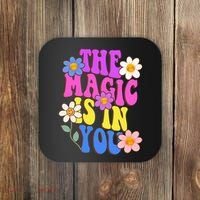 The Magic Is In You Floral Groovy Cute Coaster thumb 0