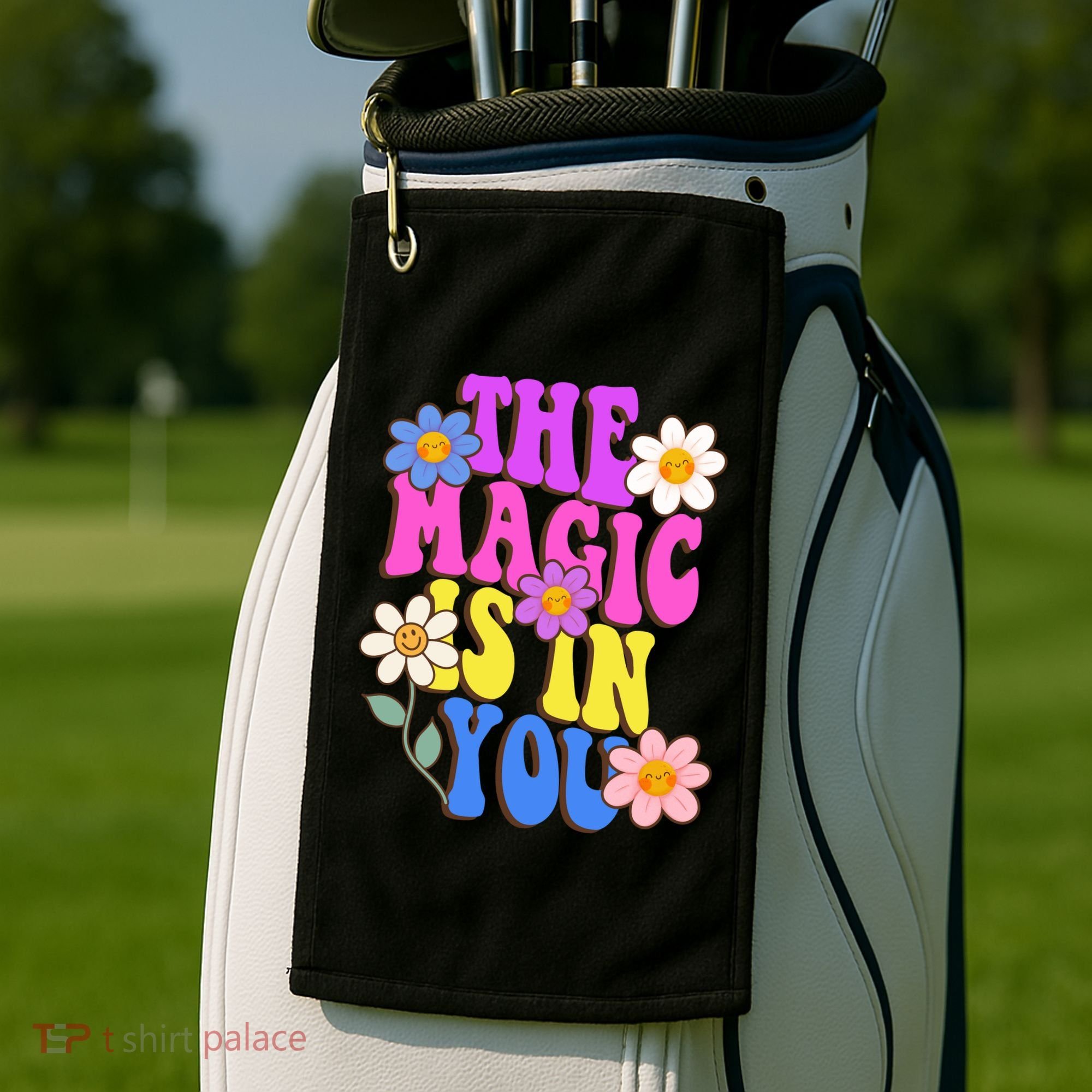 The Magic Is In You Floral Groovy Cute Golf Towel