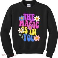 The Magic Is In You Floral Groovy Cute Kids Sweatshirt thumb 0