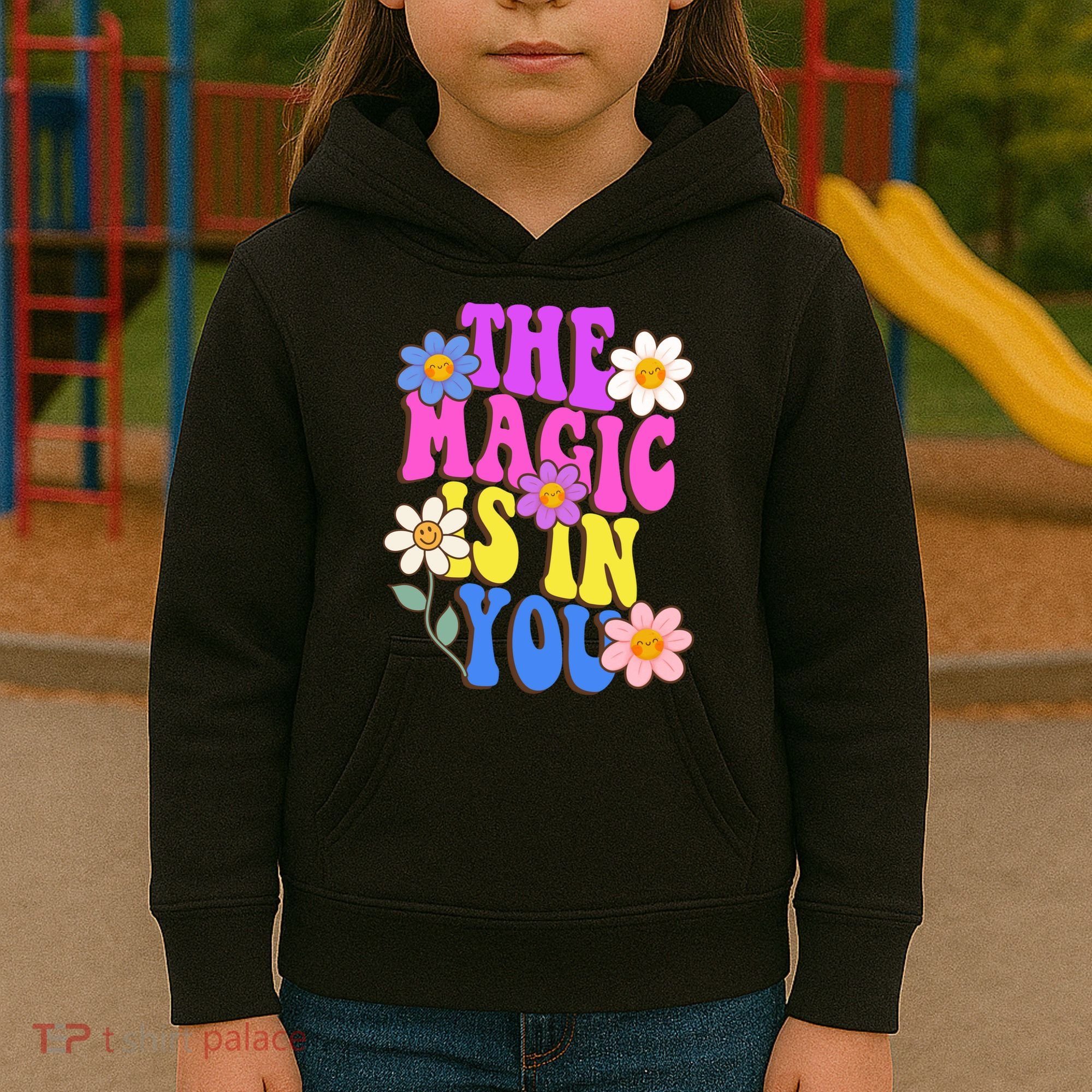 The Magic Is In You Floral Groovy Cute Kids Hoodie