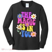 The Magic Is In You Floral Groovy Cute Kids Long Sleeve Shirt thumb 0