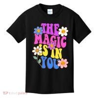 The Magic Is In You Floral Groovy Cute Kids T-Shirt thumb 0
