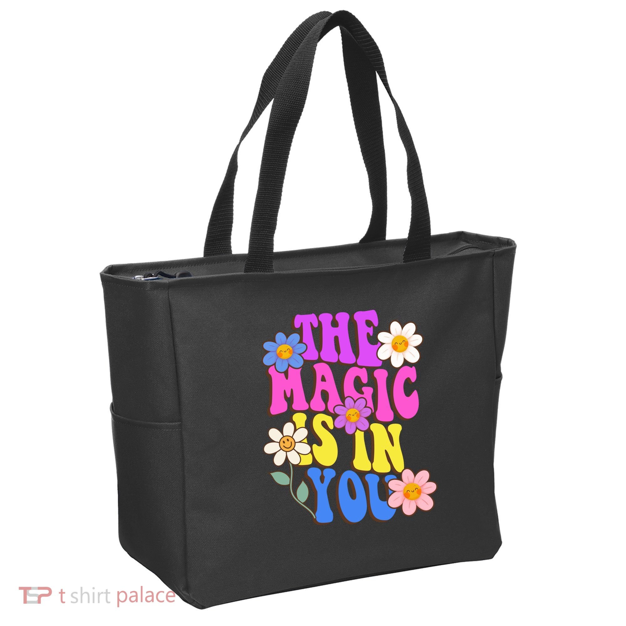 The Magic Is In You Floral Groovy Cute Tote Bag