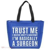 Trust Me I'm Basically A Surgeon Gift Funny Medical Tv Drama Gift Tote Bag thumb 0