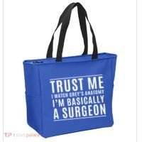 Trust Me I'm Basically A Surgeon Gift Funny Medical Tv Drama Gift Tote Bag thumb 2
