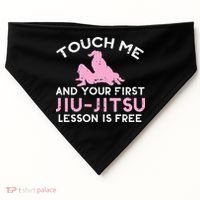 Touch Me Jiu Jitsu Lesson Free  Pink Martial Arts Gift USA-Made Doggie Bandana thumb 0