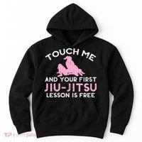 Touch Me Jiu Jitsu Lesson Free  Pink Martial Arts Gift Hoodie thumb 0