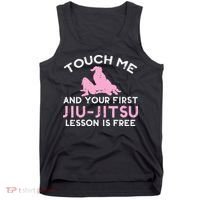 Touch Me Jiu Jitsu Lesson Free  Pink Martial Arts Gift Tank Top thumb 0