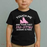 Touch Me Jiu Jitsu Lesson Free  Pink Martial Arts Gift Toddler T-Shirt thumb 2