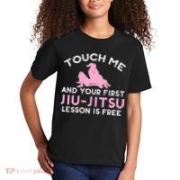 Touch Me Jiu Jitsu Lesson Free  Pink Martial Arts Gift Kids T-Shirt thumb 2