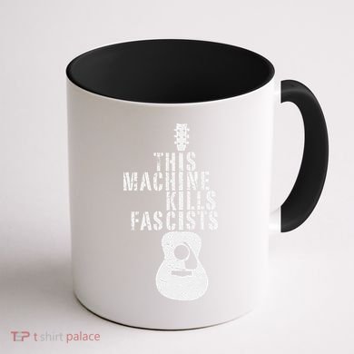 This Machines Kills Fascists Funny Guitar Music Lover Coffee Mug back
