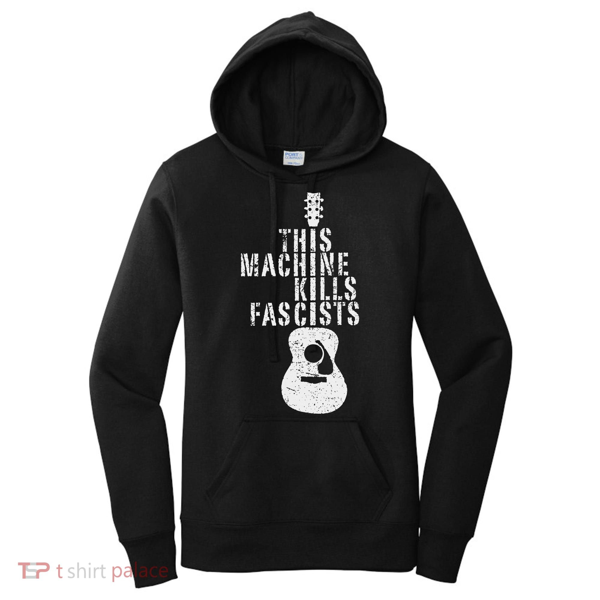 This Machines Kills Fascists Funny Guitar Music Lover Women's Hoodie