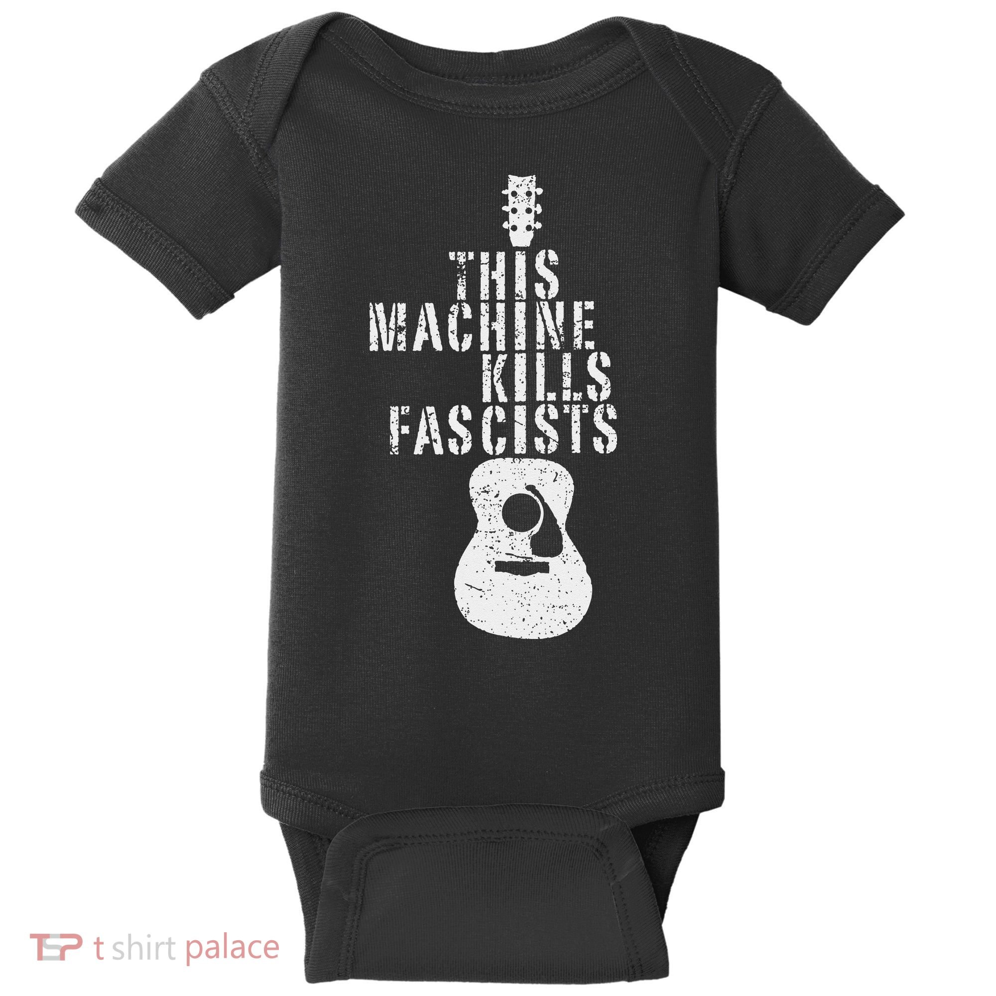 This Machines Kills Fascists Funny Guitar Music Lover Baby Bodysuit