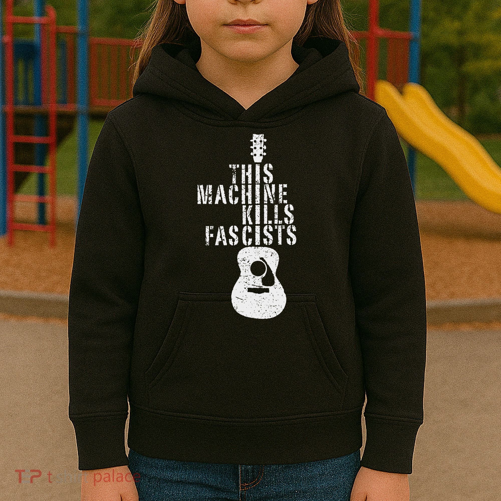This Machines Kills Fascists Funny Guitar Music Lover Kids Hoodie