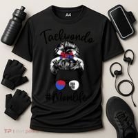 Taekwondo Mom Life Messy Hair Karate Moms Meaningful Gift Cooling Performance Crew T-Shirt thumb 3