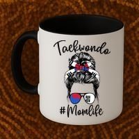 Taekwondo Mom Life Messy Hair Karate Moms Meaningful Gift Coffee Mug thumb 2