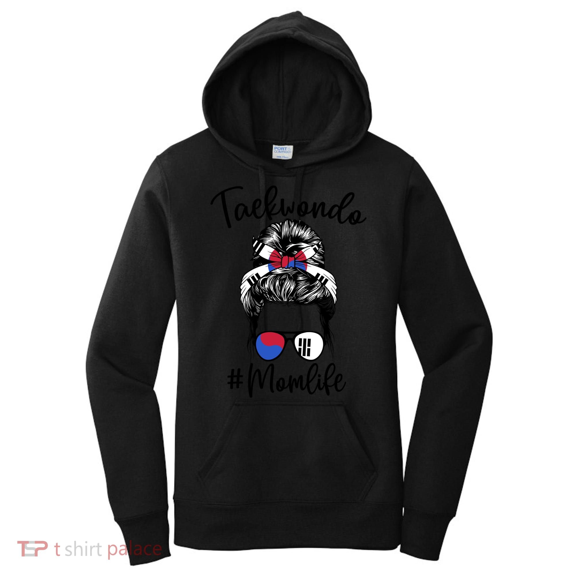 Taekwondo Mom Life Messy Hair Karate Moms Meaningful Gift Women's Hoodie