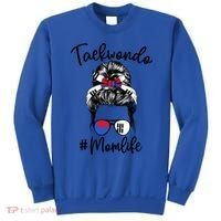 Taekwondo Mom Life Messy Hair Karate Moms Meaningful Gift Sweatshirt thumb 0