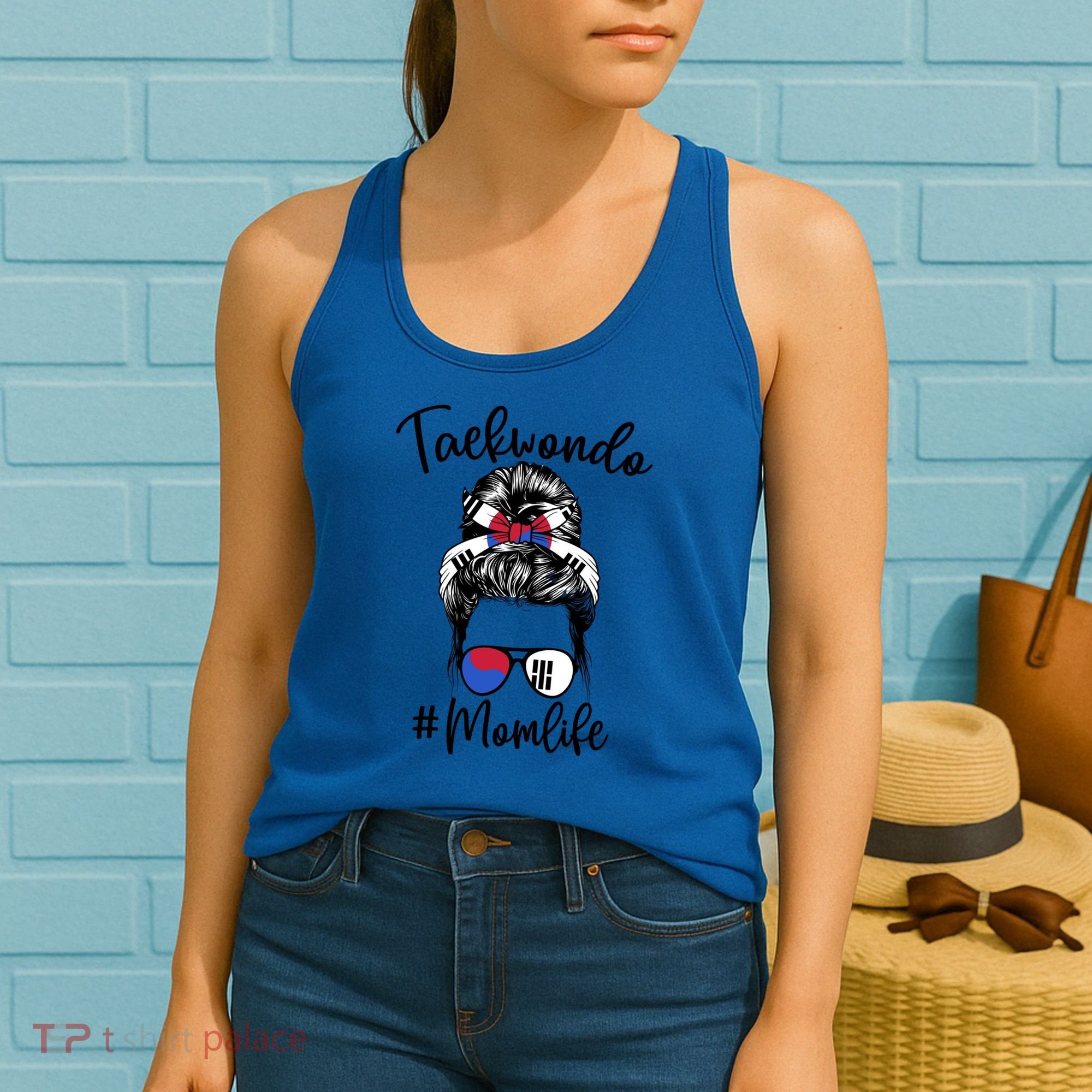 Taekwondo Mom Life Messy Hair Karate Moms Meaningful Gift Women's Tank Top