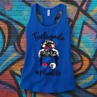 Taekwondo Mom Life Messy Hair Karate Moms Meaningful Gift Women's Tank Top thumb 3