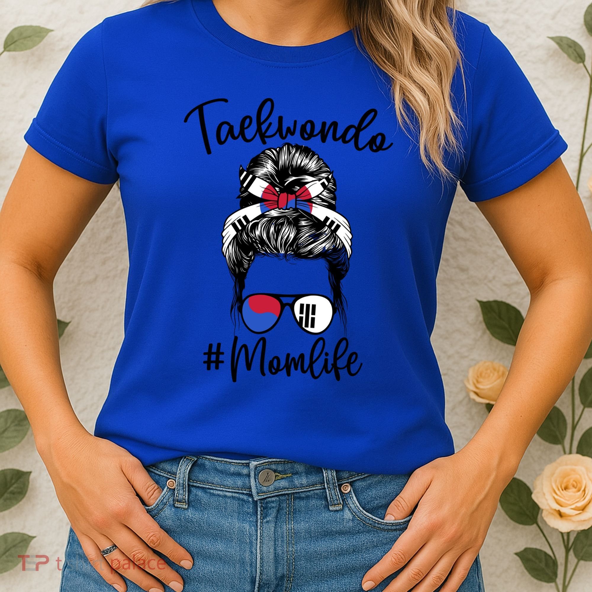 Taekwondo Mom Life Messy Hair Karate Moms Meaningful Gift Women's T-Shirt