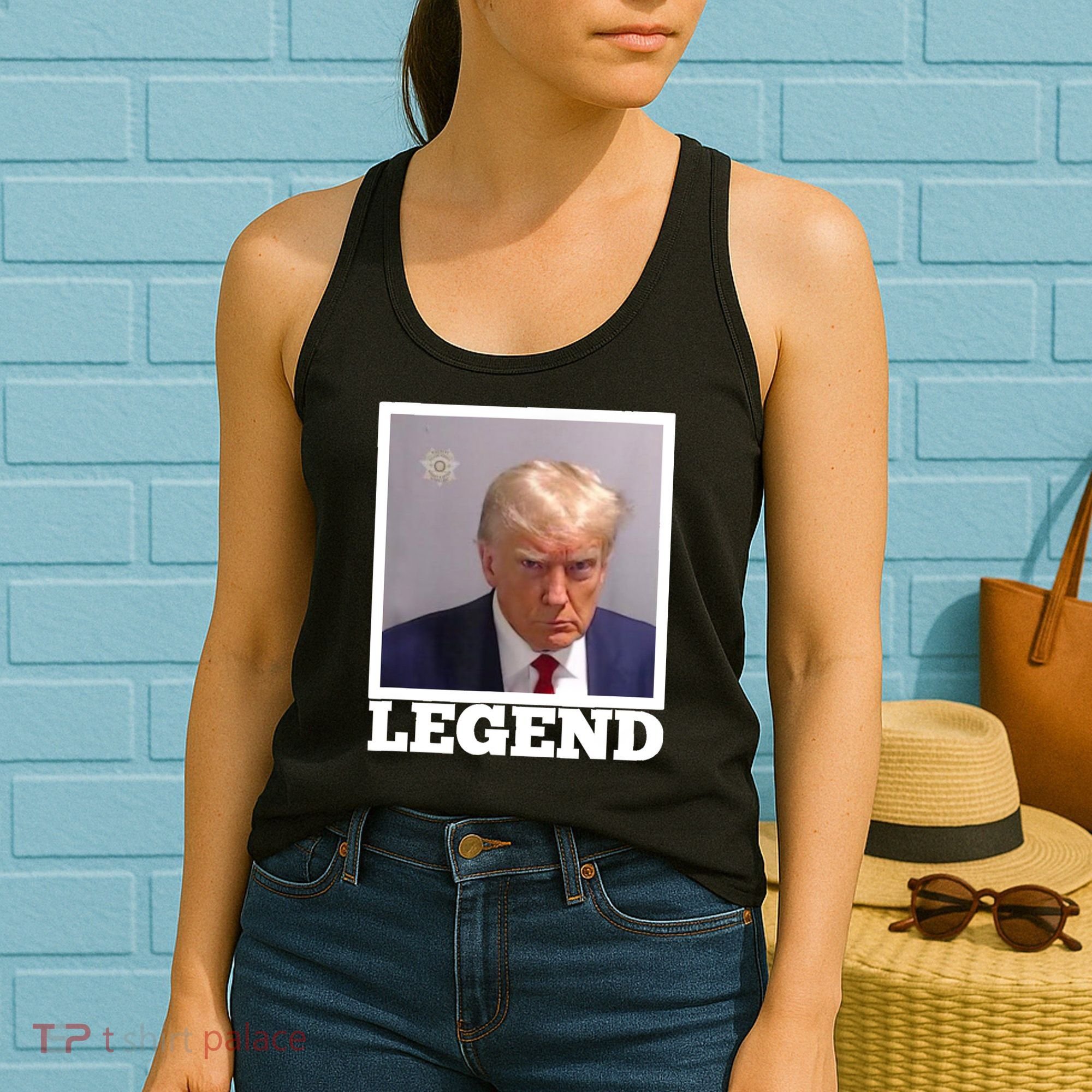 TRUMP MUGSHOT LEGEND President Trump 2024 Fulton Women's Tank Top