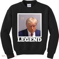 TRUMP MUGSHOT LEGEND President Trump 2024 Fulton Kids Sweatshirt thumb 0