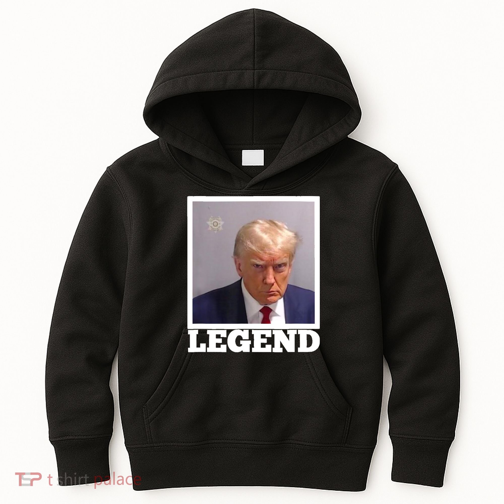 TRUMP MUGSHOT LEGEND President Trump 2024 Fulton Kids Hoodie