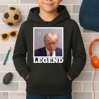 TRUMP MUGSHOT LEGEND President Trump 2024 Fulton Kids Hoodie thumb 2