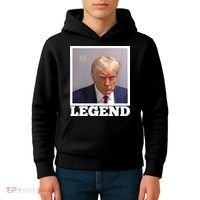 TRUMP MUGSHOT LEGEND President Trump 2024 Fulton Kids Hoodie thumb 4