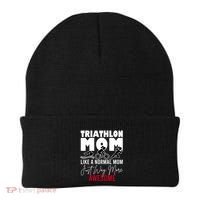 Triathlon Mom Like A Normal Mom But Way More Awesome Cute Gift Beanie thumb 0