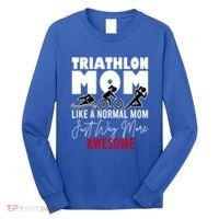Triathlon Mom Like A Normal Mom But Way More Awesome Cute Gift Long Sleeve Shirt thumb 0
