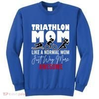 Triathlon Mom Like A Normal Mom But Way More Awesome Cute Gift Sweatshirt thumb 0