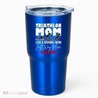 Triathlon Mom Like A Normal Mom But Way More Awesome Cute Gift Tumbler thumb 0