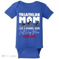Triathlon Mom Like A Normal Mom But Way More Awesome Cute Gift Baby Bodysuit thumb 0