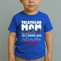 Triathlon Mom Like A Normal Mom But Way More Awesome Cute Gift Toddler T-Shirt thumb 2