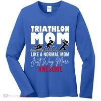 Triathlon Mom Like A Normal Mom But Way More Awesome Cute Gift Women's Long Sleeve Shirt thumb 0