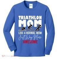 Triathlon Mom Like A Normal Mom But Way More Awesome Cute Gift Kids Long Sleeve Shirt thumb 0