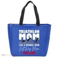 Triathlon Mom Like A Normal Mom But Way More Awesome Cute Gift Tote Bag thumb 0