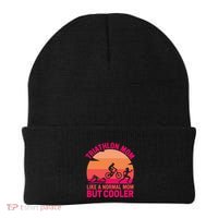 Triathlon Mom Like A Normal Mom But Cooler Triathlete Tri Gift Beanie thumb 0