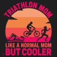Triathlon Mom Like A Normal Mom But Cooler Triathlete Tri Gift Beanie thumb 2