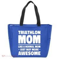 Triathlon Mom Like A Normal Mom Just Way More Awesome Sport Gift Tote Bag thumb 0