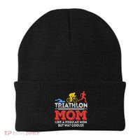 Triathlon Mom Like A Regular Mom But Cooler Triathlon Mom Gift Beanie thumb 0